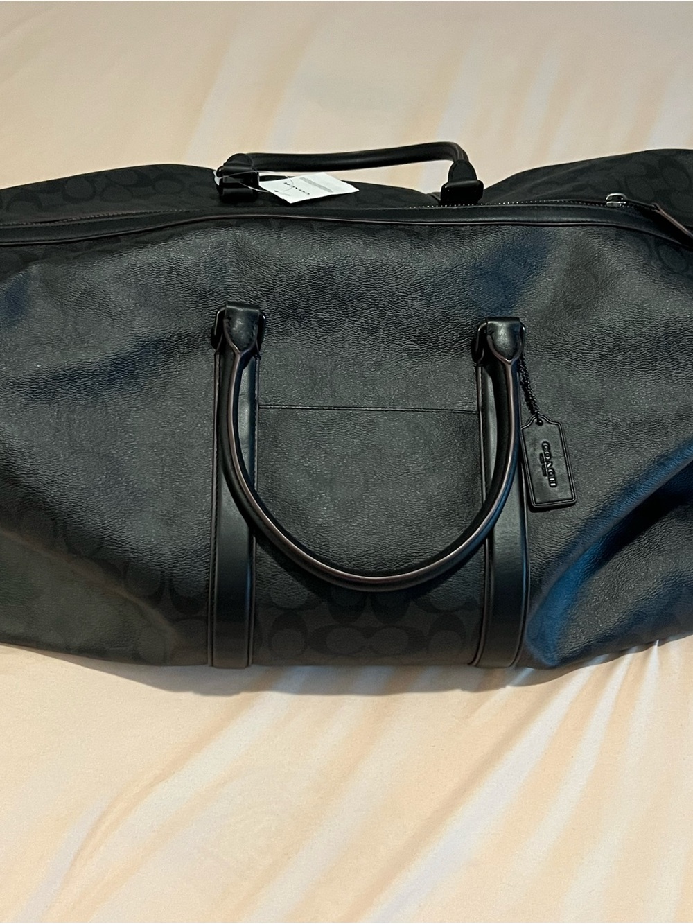 Coach Black Signature Monogram Duffel Bag - Black